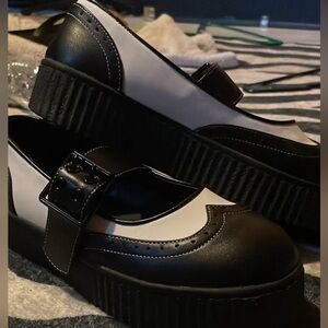 Strange cvlt black and white platform shoes